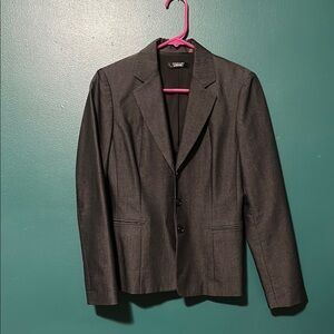 Tahari Black Blazer Wool-Blend Tailored